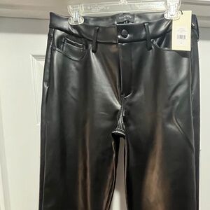 Faux Leather Marilyn Straight Pants - Black